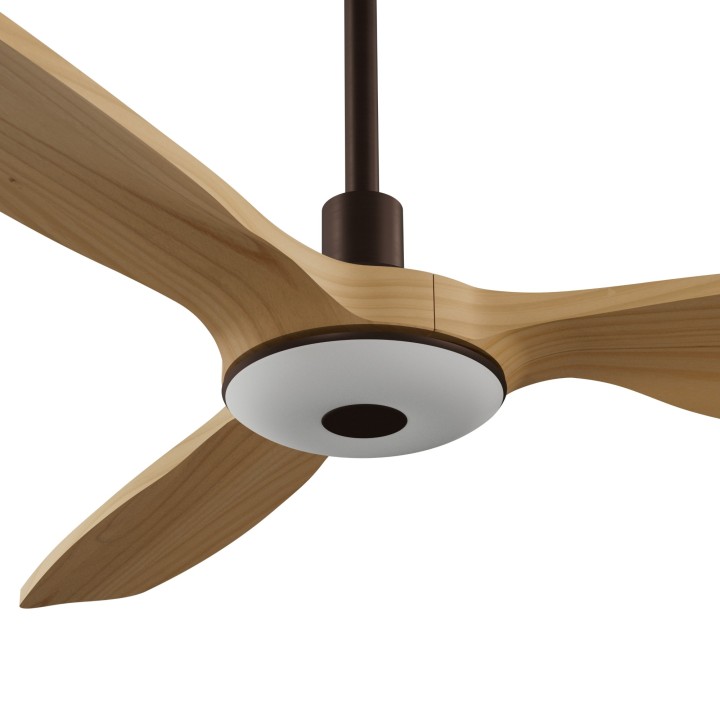 Ventilador BALCONY NEO M marrón óxido palas madera con luz Sulion