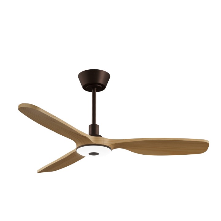 Ventilador BALCONY NEO M marrón óxido palas madera con luz Sulion