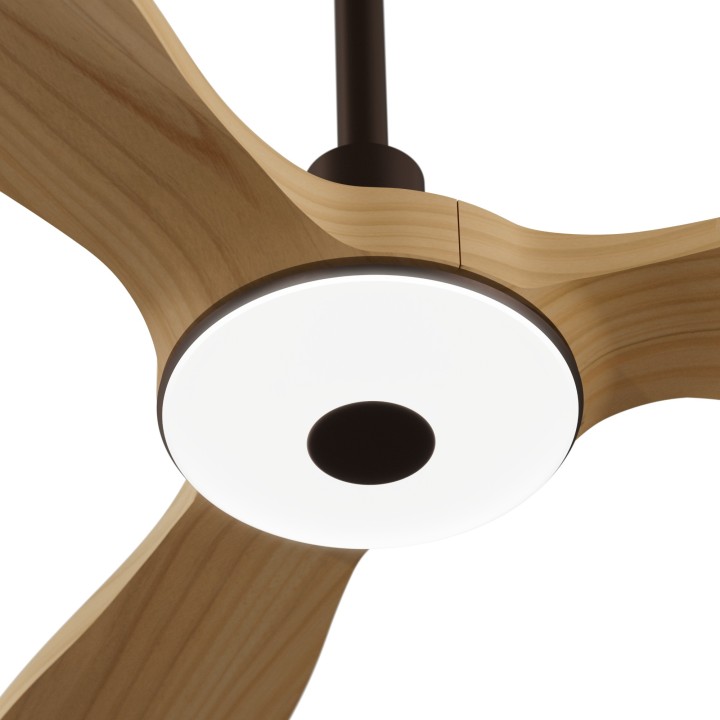 Ventilador BALCONY NEO M marrón óxido palas madera con luz Sulion