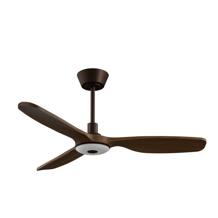 Ventilador BALCONY NEO M marrón óxido palas madera oscura con luz Sulion