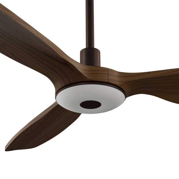 Ventilador BALCONY NEO M marrón óxido palas madera oscura con luz Sulion