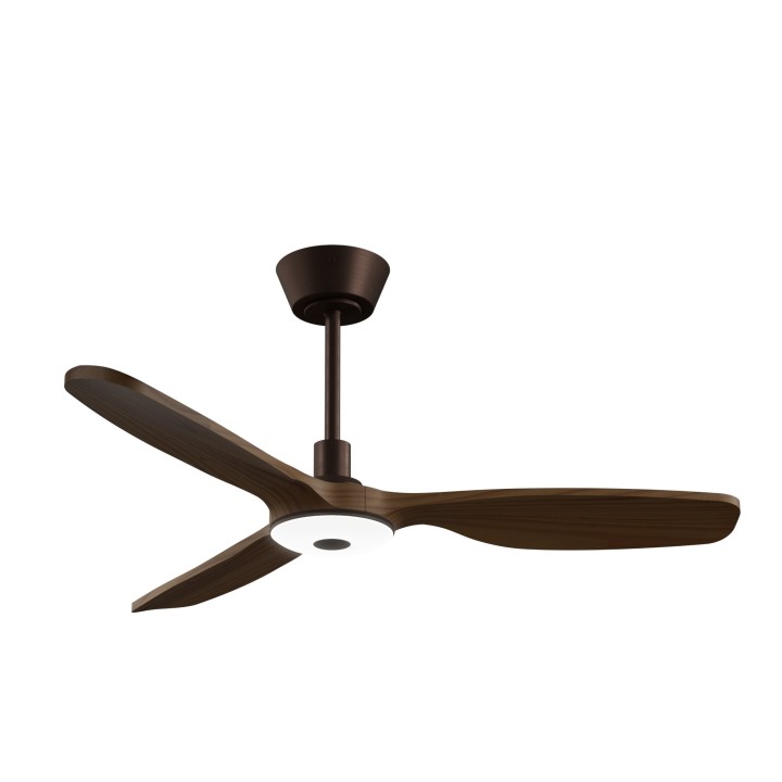Ventilador BALCONY NEO M marrón óxido palas madera oscura con luz Sulion