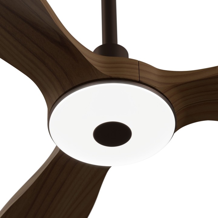 Ventilador BALCONY NEO M marrón óxido palas madera oscura con luz Sulion
