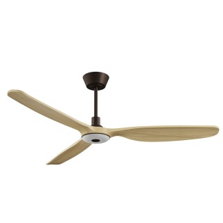 Ventilador BALCONY NEO L marrón óxido palas madera con luz Sulion