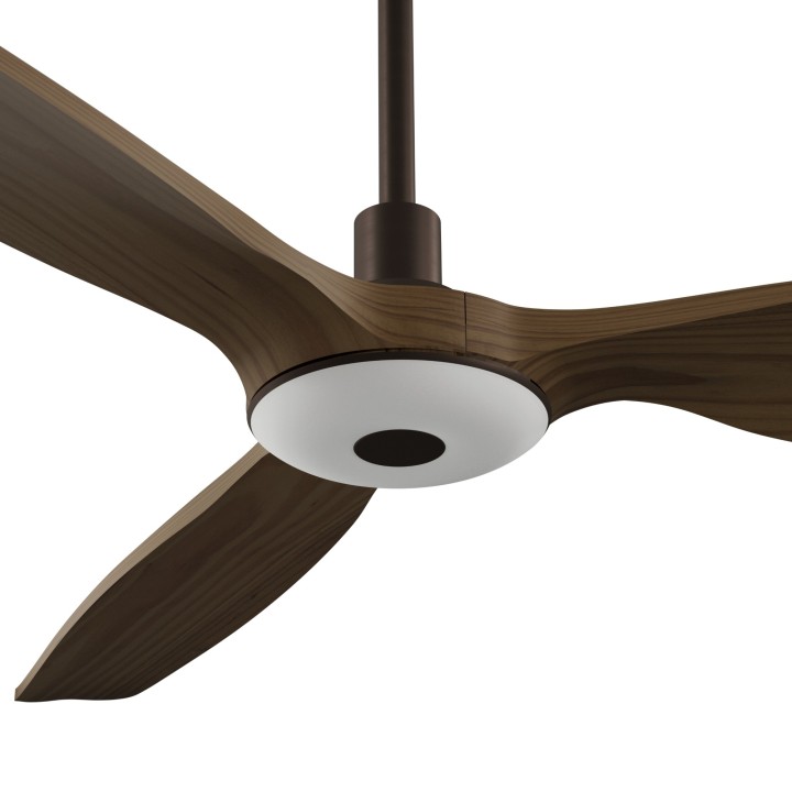Ventilador BALCONY NEO L marrón óxido palas madera oscura con luz Sulion