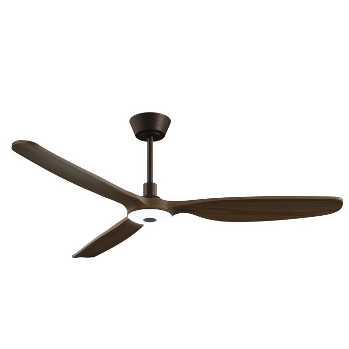 Ventilador BALCONY NEO L marrón óxido palas madera oscura con luz Sulion