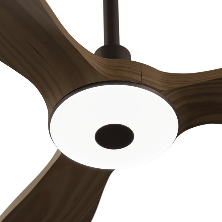 Ventilador BALCONY NEO L marrón óxido palas madera oscura con luz Sulion