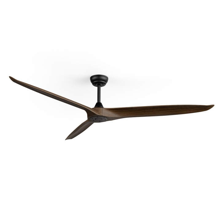 Ventilador NOVA XXL negro palas de madera oscura sin luz – Sulion