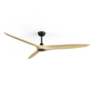 Ventilador NOVA XXL negro palas de madera natural sin luz – Sulion