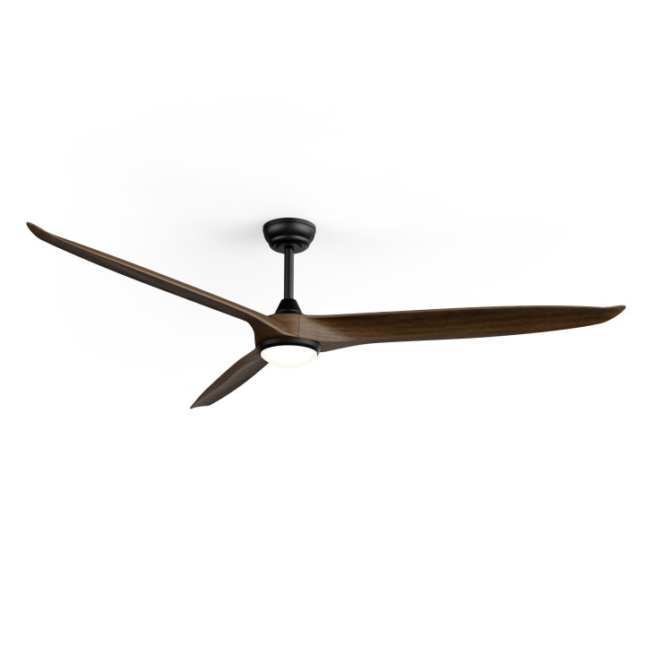 Ventilador NOVA XXL negro palas de madera oscura con luz – Sulion