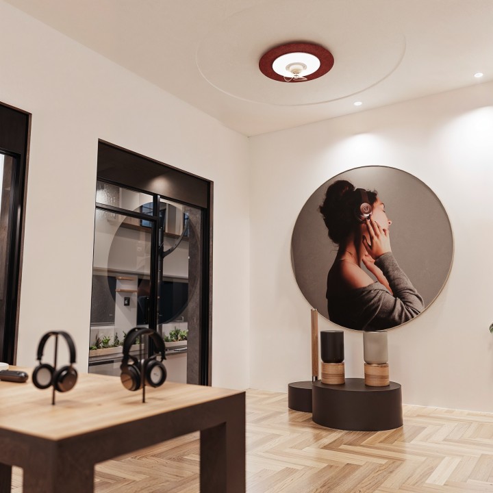 Ventilador FONO fonoabsorbente burdeos con luz – Sulion