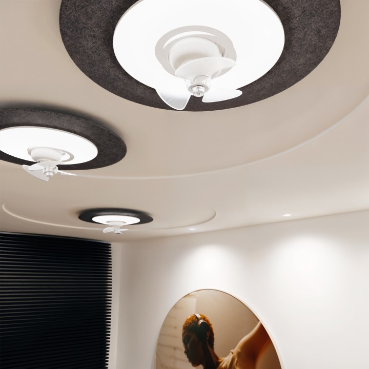 Ventilador FONO fonoabsorbente gris con luz – Sulion