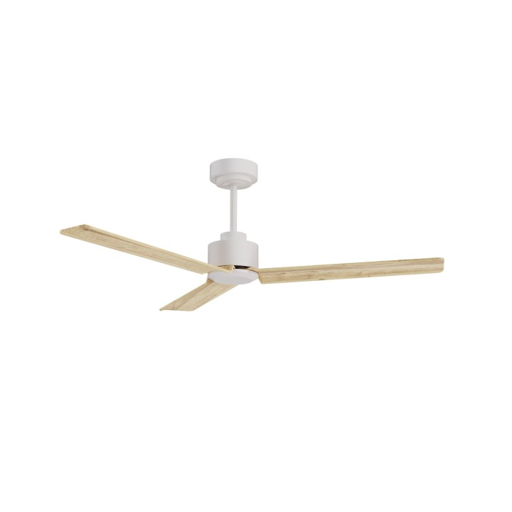 Ventilador ANNE M blanco palas madera clara sin luz – Sulion