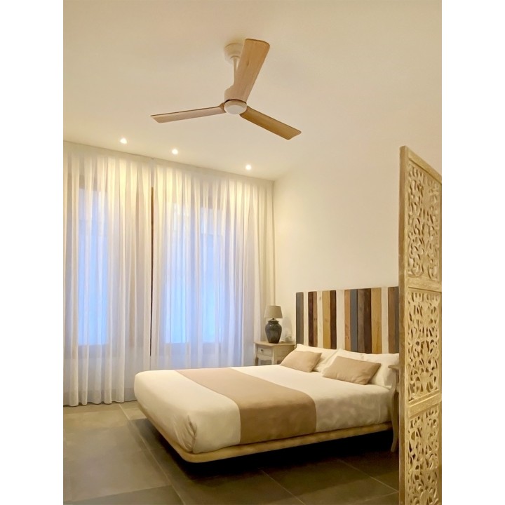 Ventilador ANNE M blanco palas madera clara sin luz – Sulion