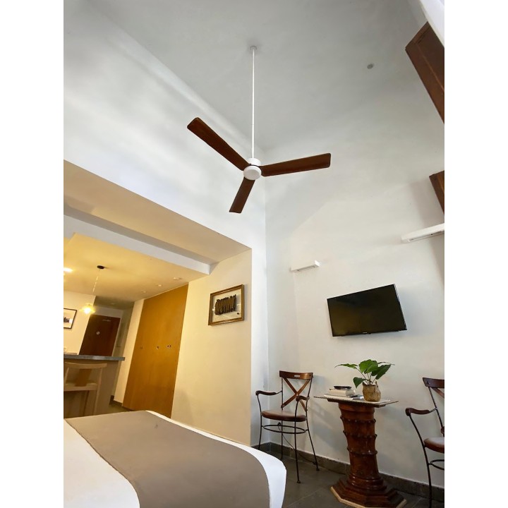Ventilador ANNE M blanco palas madera media sin luz – Sulion