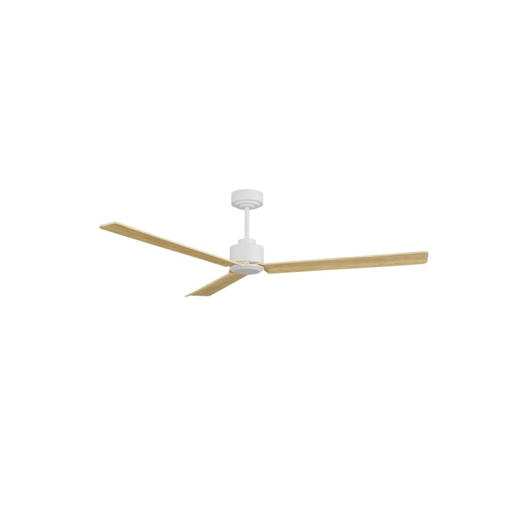 Ventilador ANNE XL blanco palas madera clara sin luz – Sulion