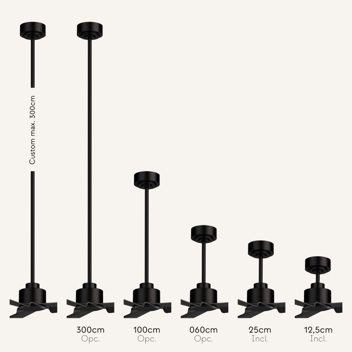 Ventilador ANNE XL blanco palas madera oscura sin luz – Sulion