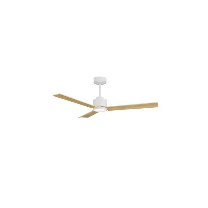 Ventilador ANNE M blanco palas madera clara luz general – Sulion