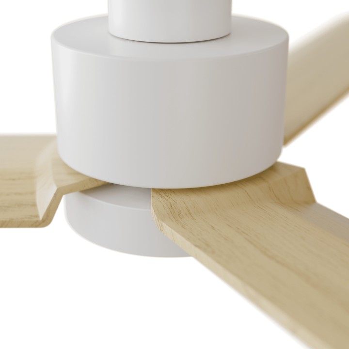 Ventilador ANNE M blanco palas madera clara luz general – Sulion