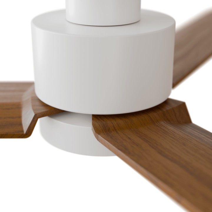Ventilador ANNE M blanco palas madera oscura luz general – Sulion