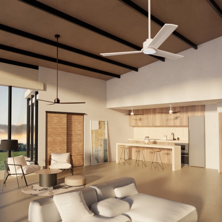 Ventilador ANNE XL blanco palas blancas luz general – Sulion