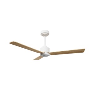 Ventilador ANNE M blanco palas madera clara luz confort – Sulion