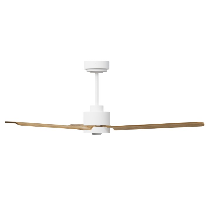 Ventilador ANNE M blanco palas madera clara luz confort – Sulion