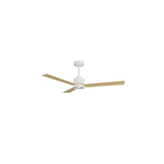 Ventilador ANNE M blanco palas madera clara luz focal – Sulion