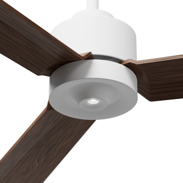 Ventilador ANNE M blanco palas madera oscura luz confort – Sulion