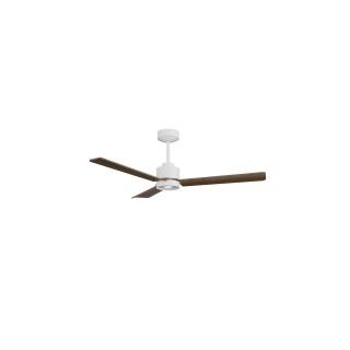 Ventilador ANNE M blanco palas madera oscura luz focal – Sulion