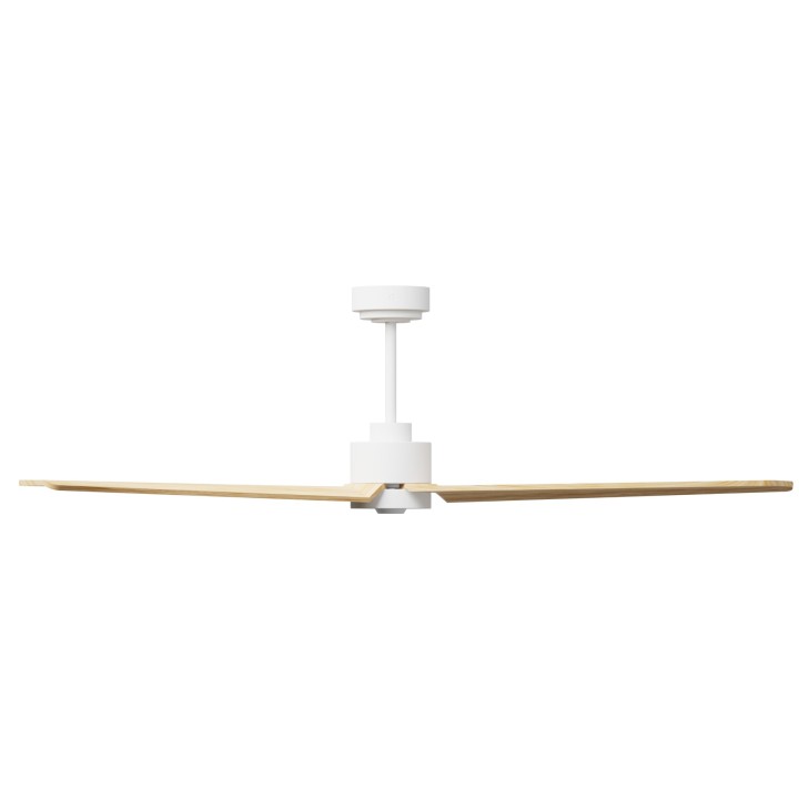 Ventilador ANNE XL blanco palas madera clara luz confort – Sulion