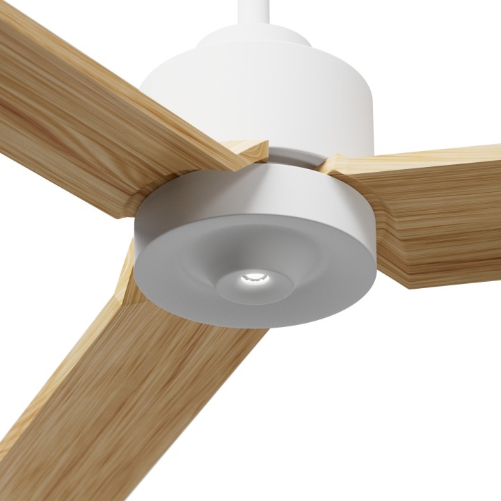 Ventilador ANNE XL blanco palas madera clara luz confort – Sulion