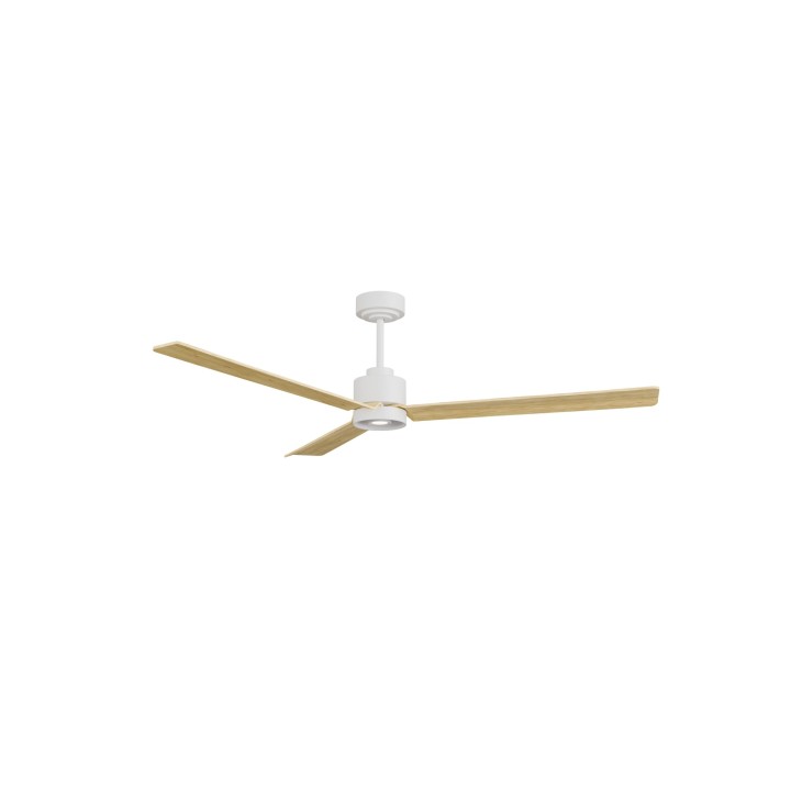 Ventilador ANNE XL blanco palas madera clara luz focal – Sulion