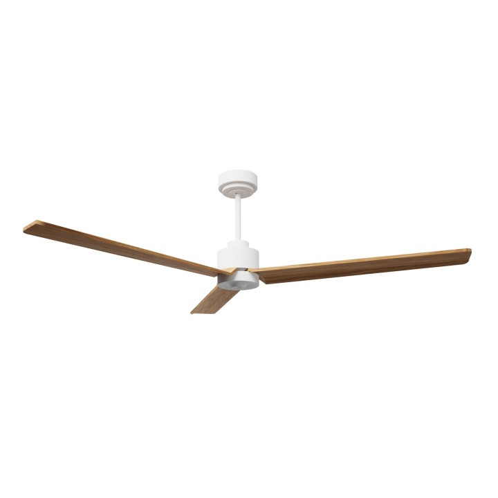 Ventilador ANNE XL blanco palas madera media luz confort – Sulion