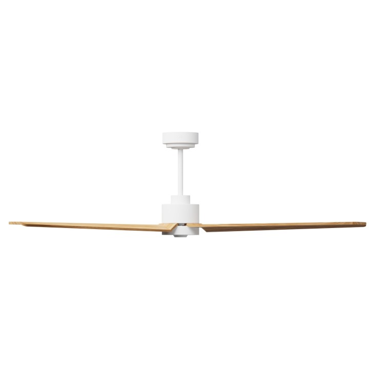 Ventilador ANNE XL blanco palas madera media luz confort – Sulion