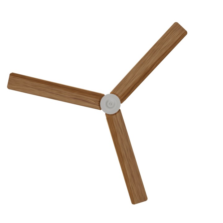 Ventilador ANNE XL blanco palas madera media luz confort – Sulion