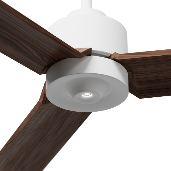 Ventilador ANNE XL blanco palas madera oscura luz confort – Sulion