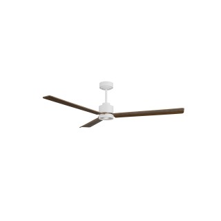 Ventilador ANNE XL blanco palas madera oscura luz focal – Sulion