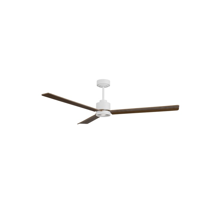 Ventilador ANNE XL blanco palas madera oscura luz focal – Sulion