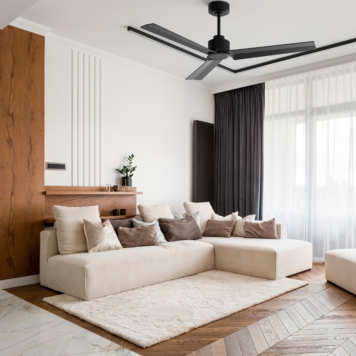Ventilador ANNE M negro palas negras sin luz – Sulion