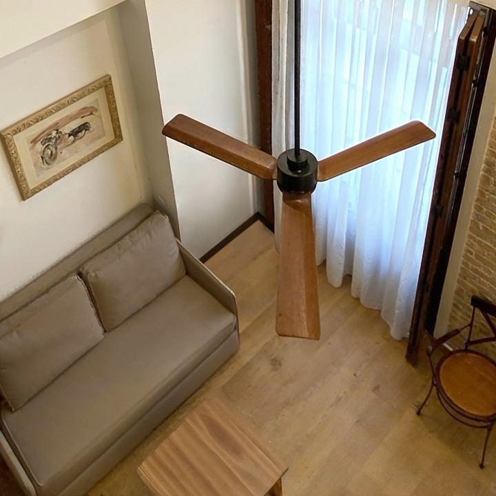 Ventilador ANNE M negro palas madera oscura sin luz – Sulion