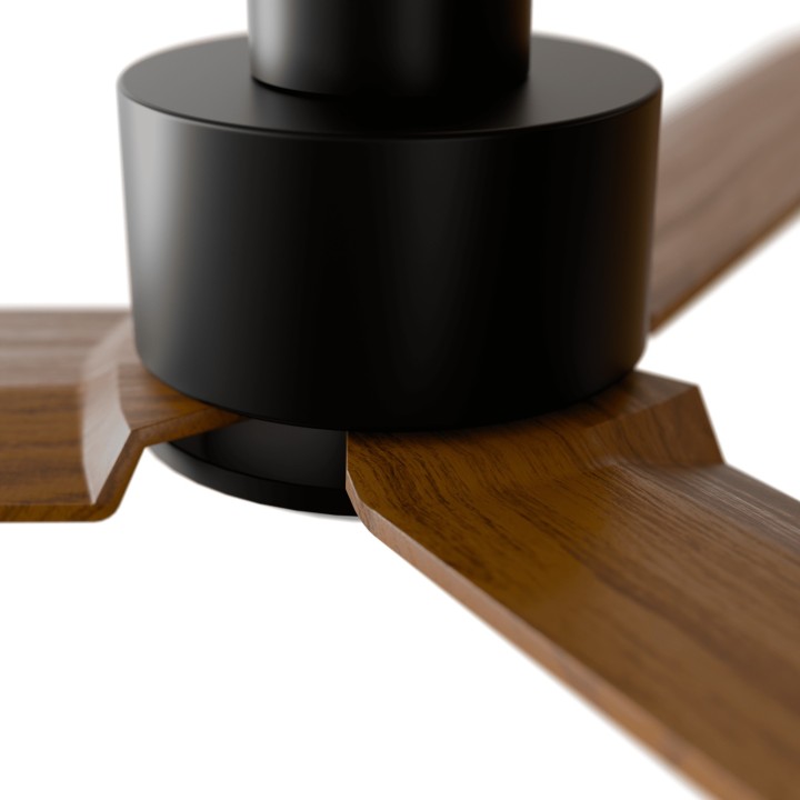 Ventilador ANNE M negro palas madera oscura sin luz – Sulion