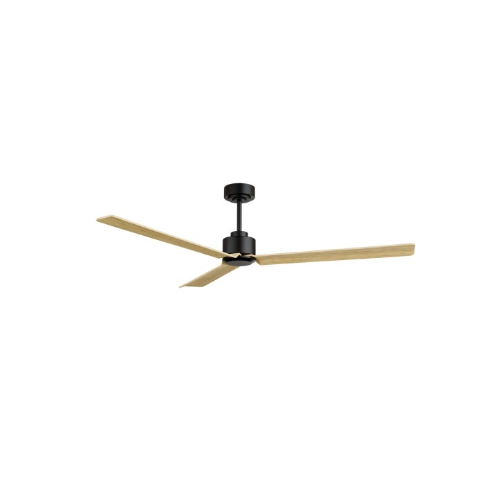 Ventilador ANNE XL negro palas madera clara sin luz – Sulion