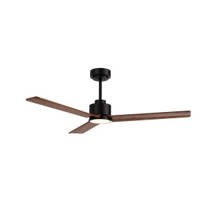 Ventilador ANNE M negro palas madera oscura luz general – Sulion