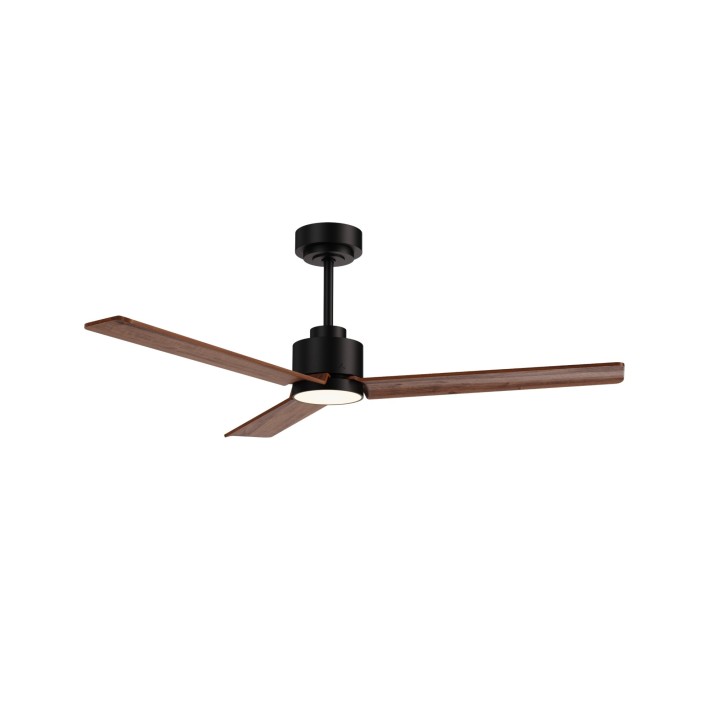 Ventilador ANNE M negro palas madera oscura luz general – Sulion