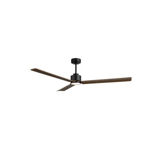 Ventilador ANNE XL negro palas madera oscura luz general – Sulion