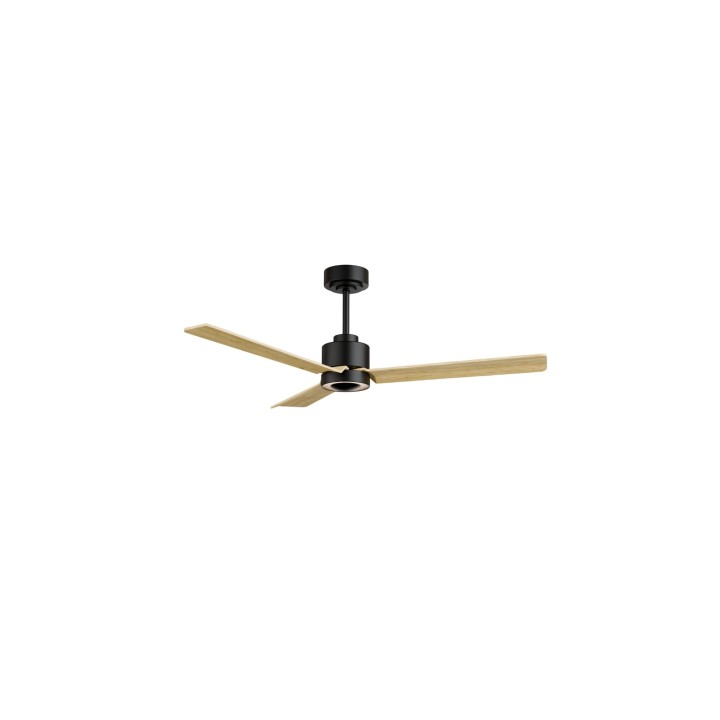 Ventilador ANNE M negro palas madera clara luz indirecta – Sulion