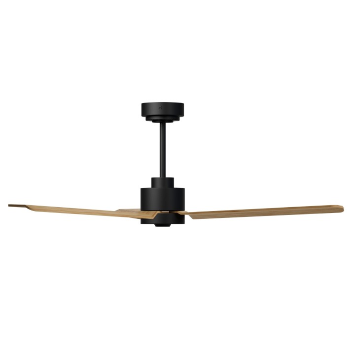 Ventilador ANNE M negro palas madera clara luz confort – Sulion