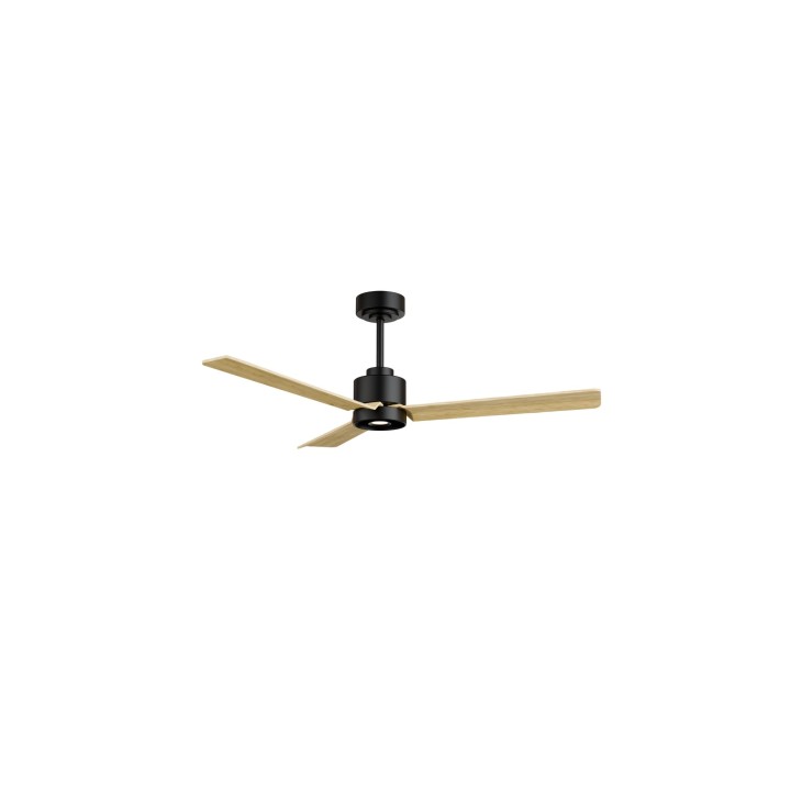 Ventilador ANNE M negro palas madera clara luz focal – Sulion