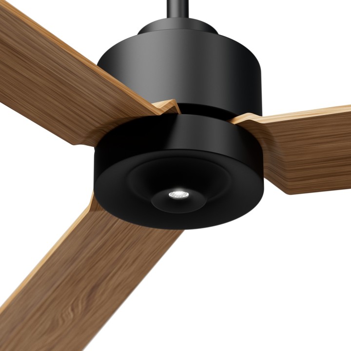 Ventilador ANNE M negro palas madera media luz confort – Sulion